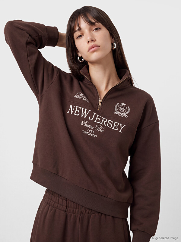 XSIDE Mock Neck Oversize Women's Thick Sweatshirt