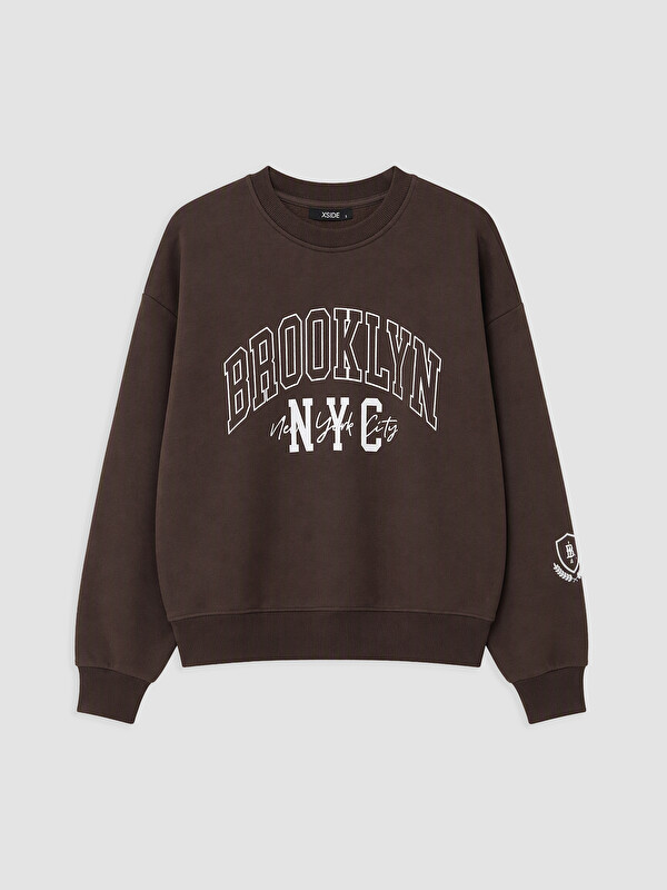 XSIDE Femër Ngjyre Kafe Sweatshirt