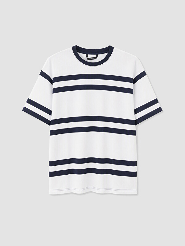 LC WAIKIKI T-shirt me shirita me jakë të rrumbullakët për burra