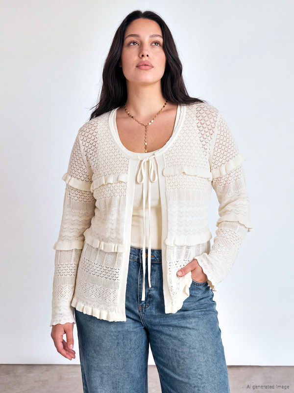 LCW Curve Plus Size Women's Knitwear Sweater and Cardigan