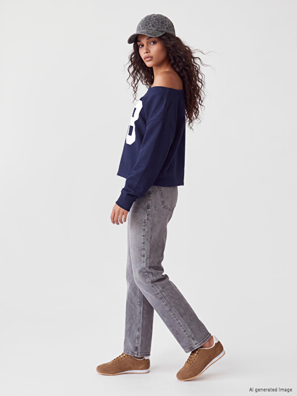 XSIDE Pocketed High Waist Straight Jean