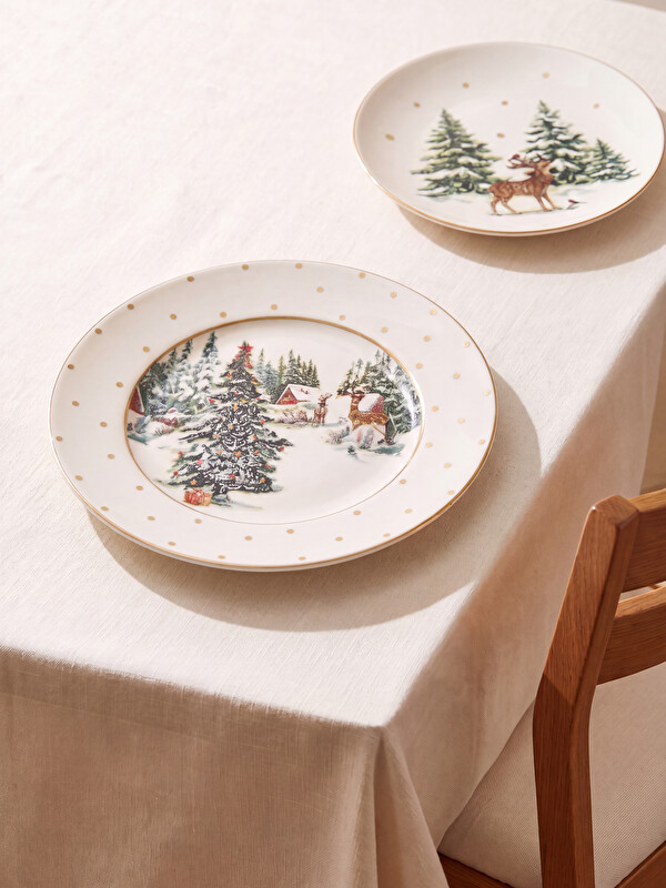 LCW HOME New Year Themed Porcelain Plate 25 Cm