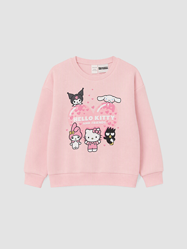 LCW Kids Crew Neck Kuromi Printed Girls' Sweatshirt
