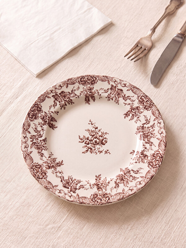 LCW HOME Floral Porcelain Cake Plate 19 Cm