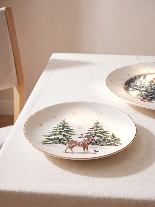 LC WAIKIKI New Year Themed Porcelain Plate 19 cm