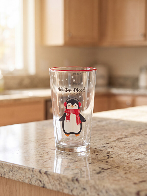 LCW HOME Penguen Baskılı Cam Bardak 550 ml