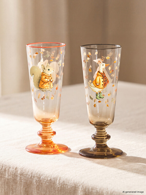 LCW HOME Staklena čaša na stalku 2 komada 160 ml