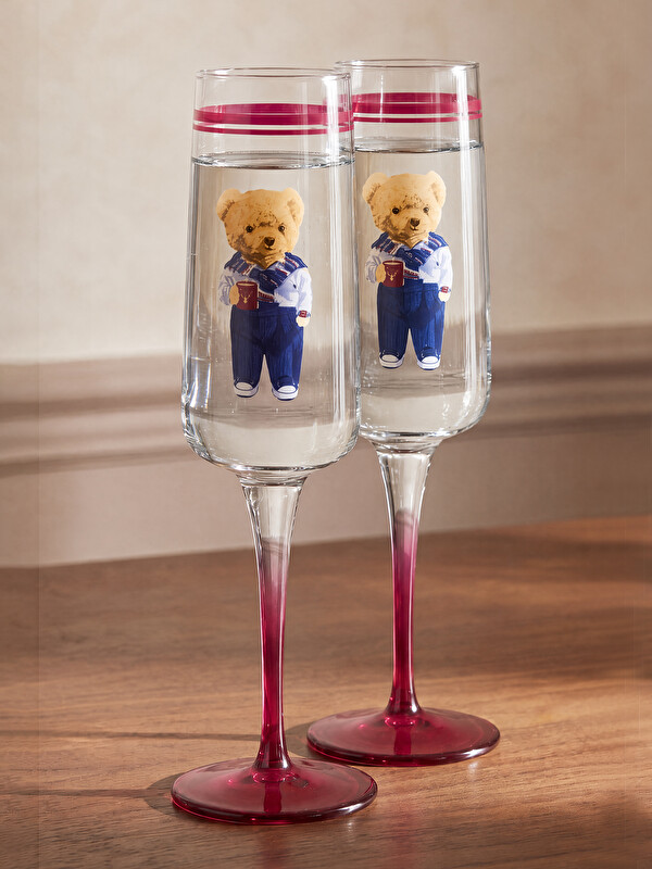 LCW HOME 2 Pack Teddy Printed Glass Water Glass 190 Ml
