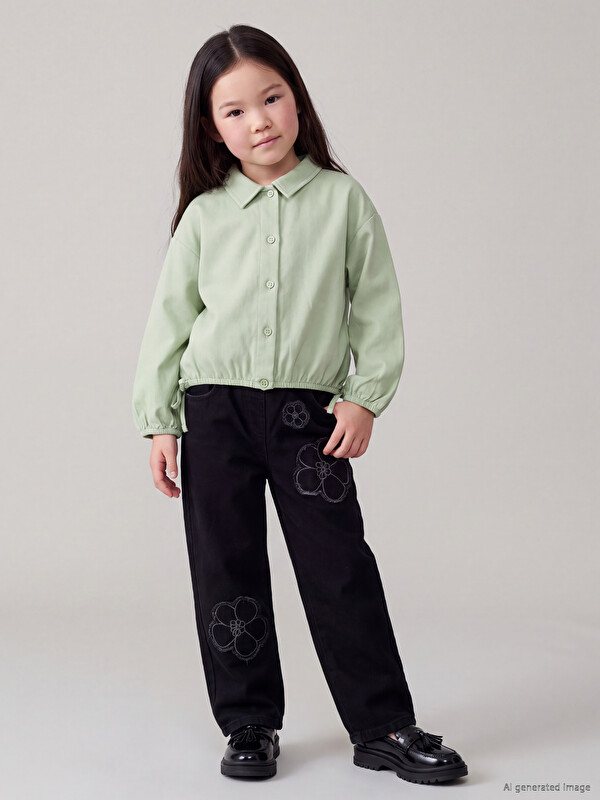 LCW Kids Regular Fit Embroidered Girls' Jean