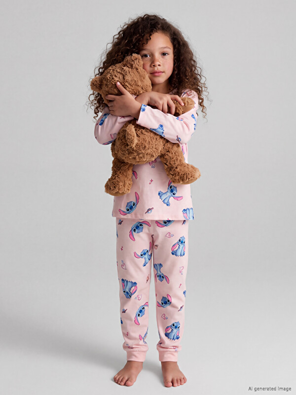 LCW Kids Stitch Girls' Pyjamas Set