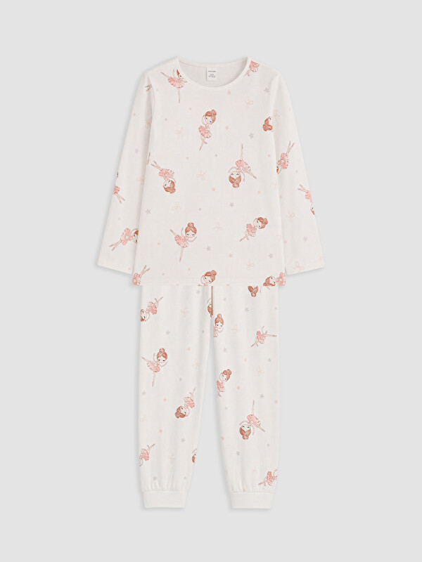 LCW Kids Crew Neck Girls' Pyjamas Set