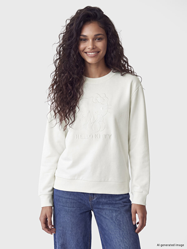 XSIDE Hello Kitty Embroidered Women's Thick Sweatshirt