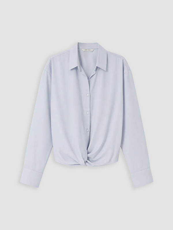 LCW Vision Bağlamalı Poplin Oversize Kadın Gömlek