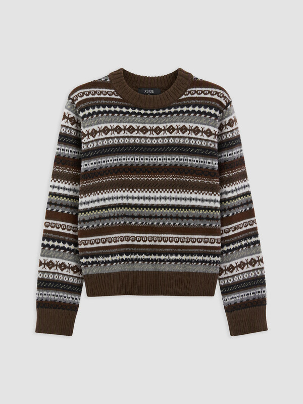 XSIDE Striped Wool Blended Women's Knitwear Sweater