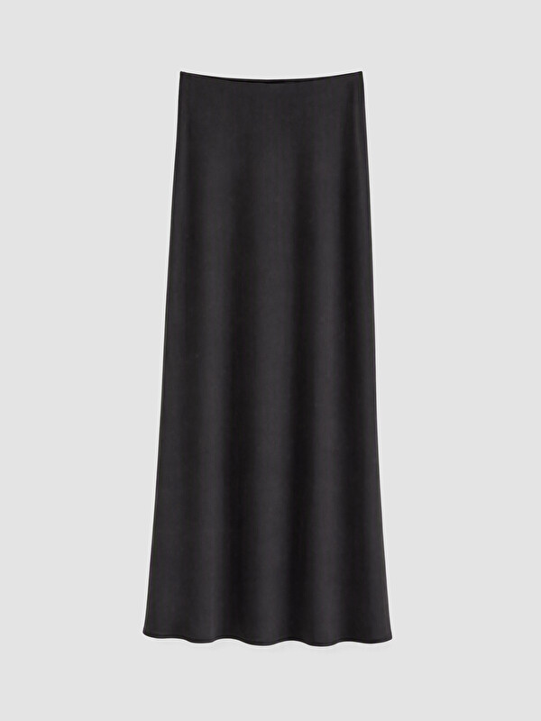 LCW Vision Elastic Waist A-line Satin Skirt