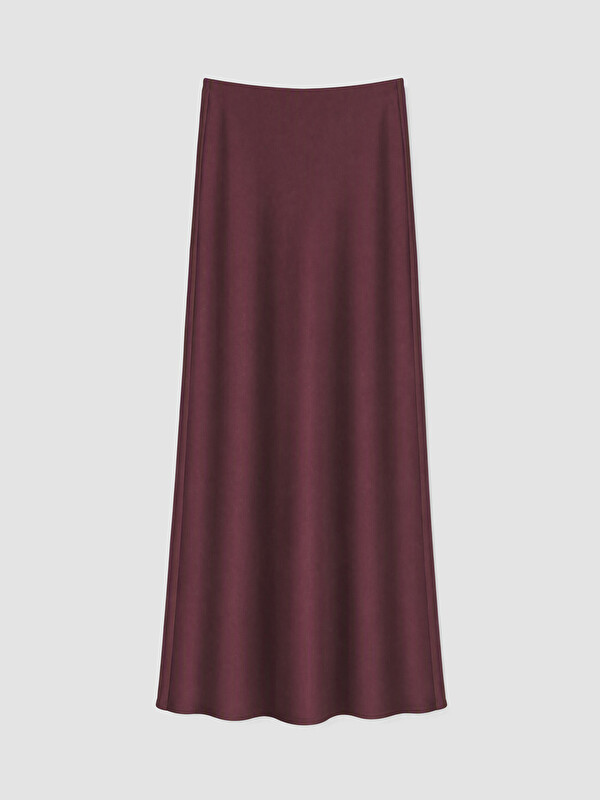 LCW Vision Elastic Waist A-line Satin Skirt