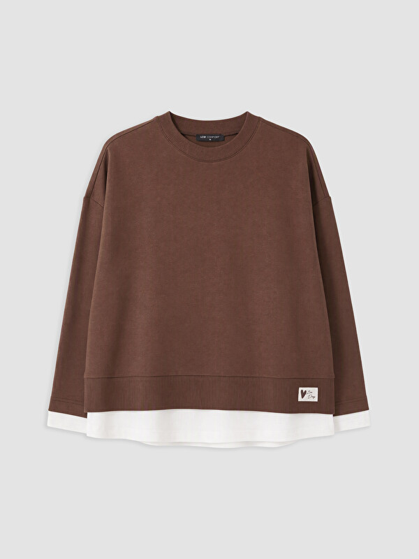 LCW Comfort Woman Brown Sweatshirt