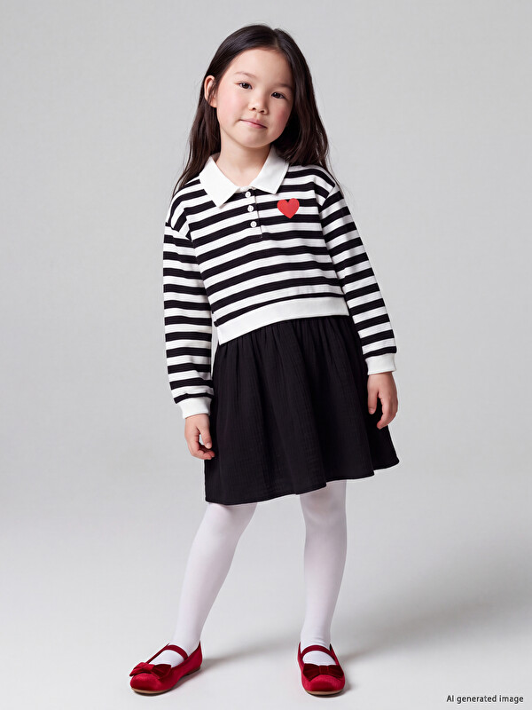 LCW Kids Polo Collar Girls' Dress