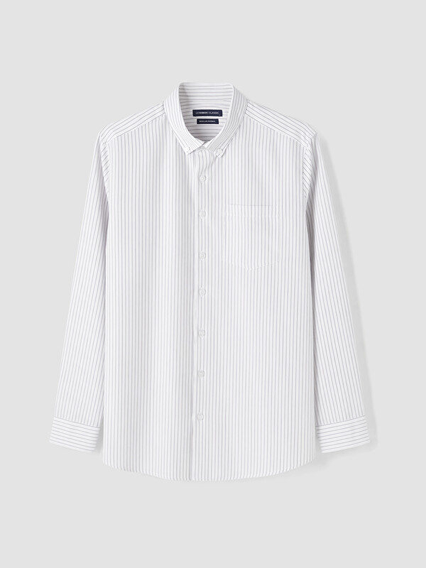 LCWAIKIKI Classic Regular Fit Çizgiili Gabardin Erkek Gömlek