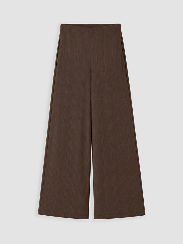 LCW EVERYDAY Elastic Waist Women's Ribbed Trousers