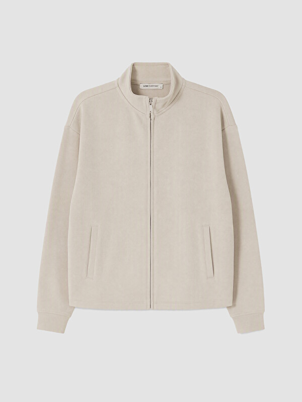 LCW EVERYDAY Woman Grey Zip-Up Sweatshirt