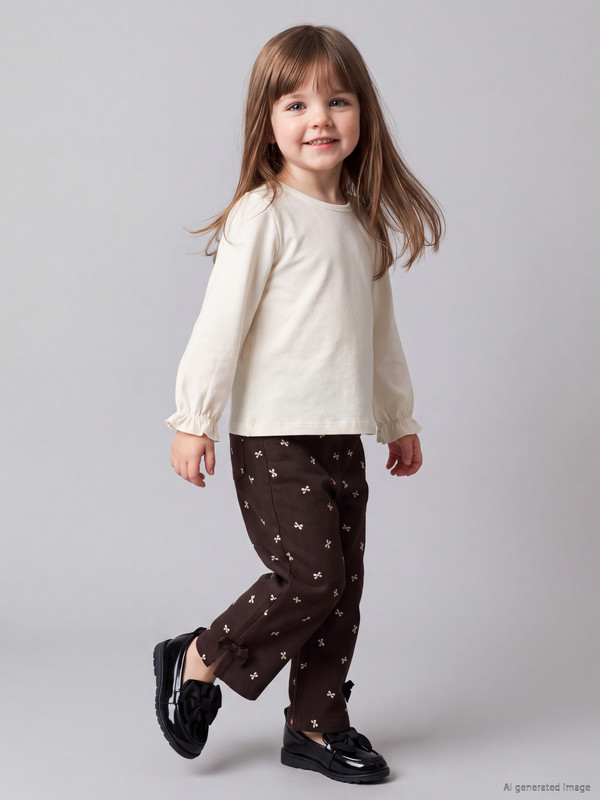 LCW baby Bowed Baby Girls' Gabardine Trousers