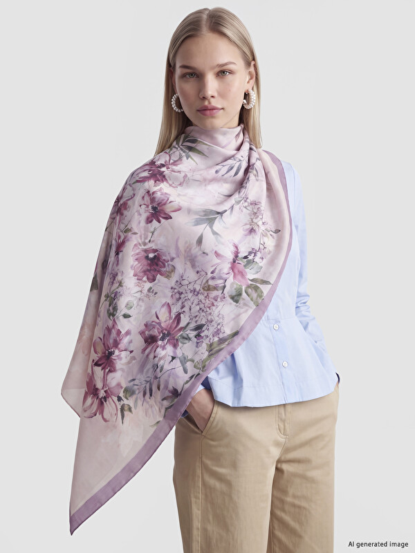 LCW ACCESSORIES Çiçek Desenli Kadın Şal