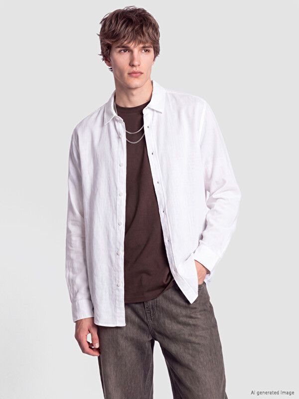 XSIDE Regular Fit Poplin Erkek Gömlek
