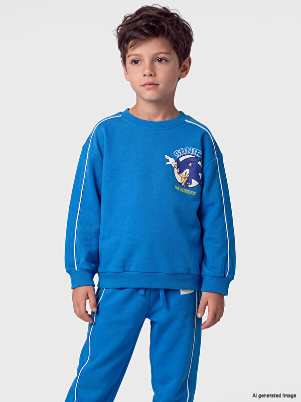 LCW Kids Sonic Printed Boys' Tracksuit Set