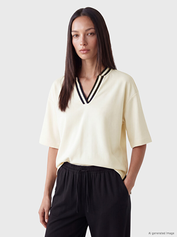 LCW EVERYDAY Soft Touch Striped Blouse