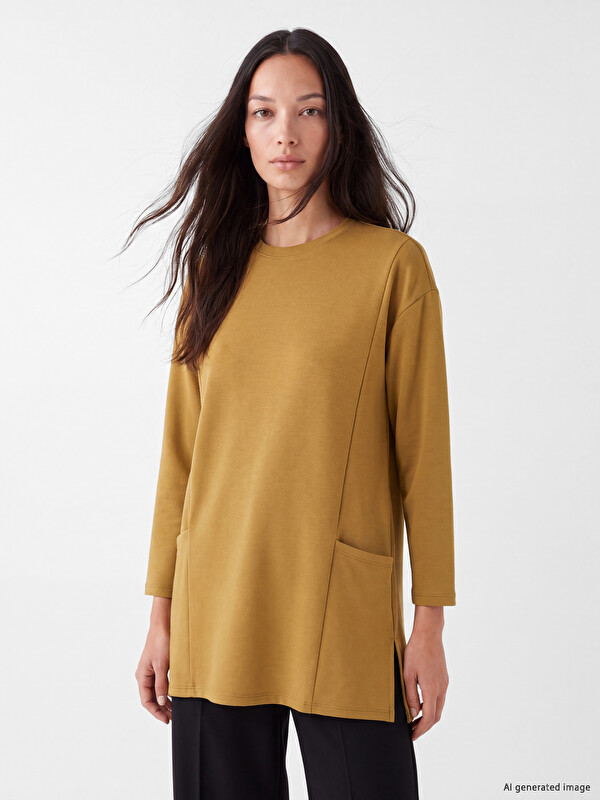 LCW EVERYDAY Bisiklet Yaka Soft Touch Kadın Tunik