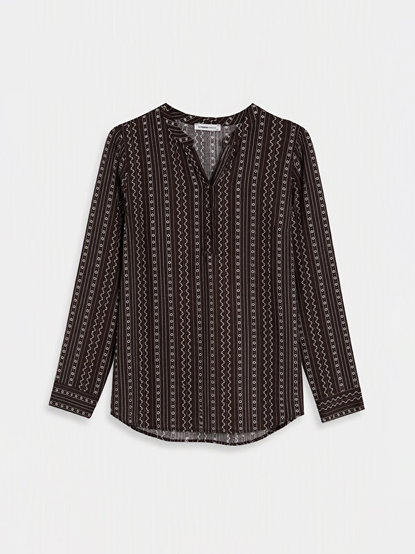 LCW Grace Notch Neck Patterned Blouse