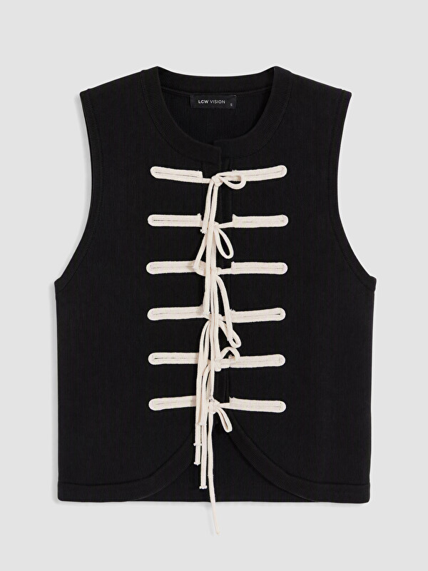 LCW Vision Crew Neck Laced Women's Knitwear Gilet