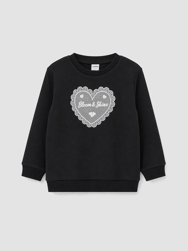 LC WAIKIKI Bisiklet Yaka Kız Çocuk Kalın Sweatshirt