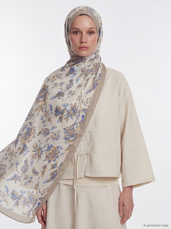 LCW ACCESSORIES Голем цветен сатенски шал за Жени 73x185 cm