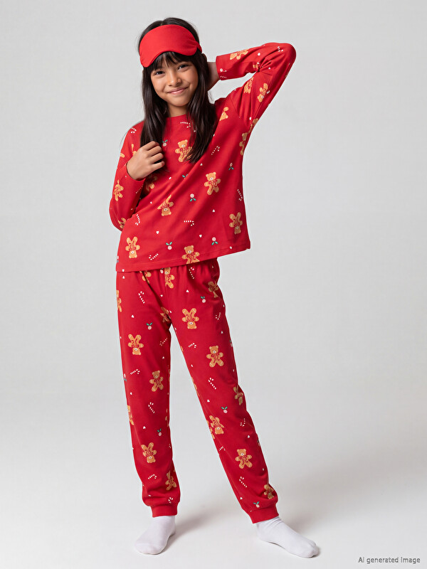 LCW Kids Set de Pijama Imprimat pentru Fete