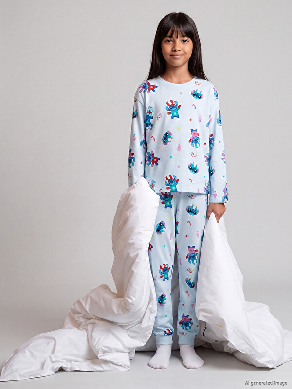 LCW Kids Set de pijama imprimat Stitch pentru fată