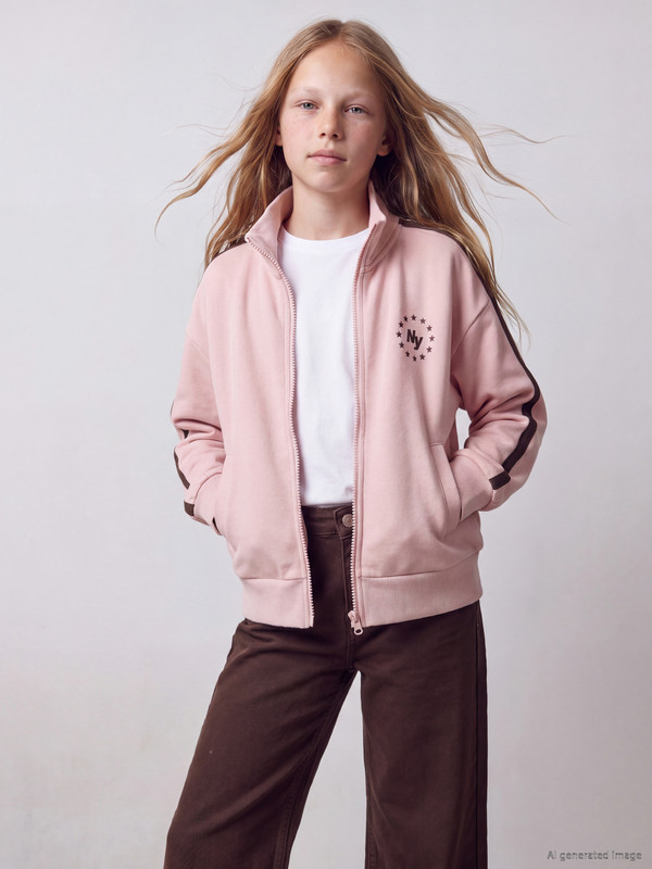 LCW Kids Girls' Thick Zip-Up Sweatshirt