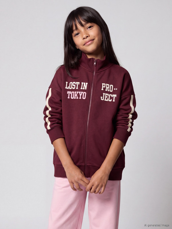 LCW Kids Girls' Thick Zippered Sweatshirt
