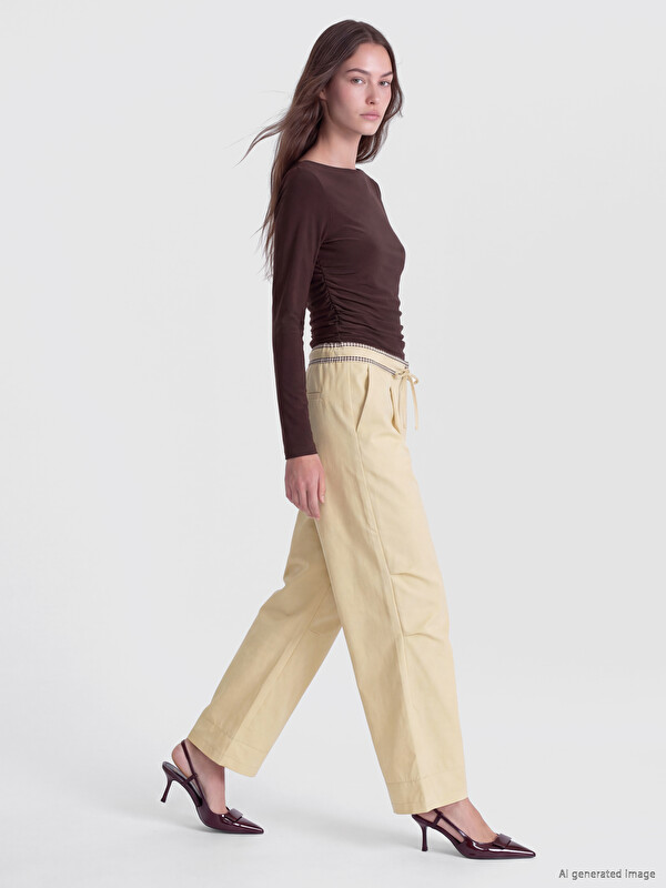 LCW Modest Ženske vezene pantalone širokih nogavica