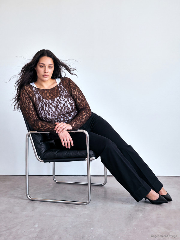 LCW Curve Plus Size Lace Blouse