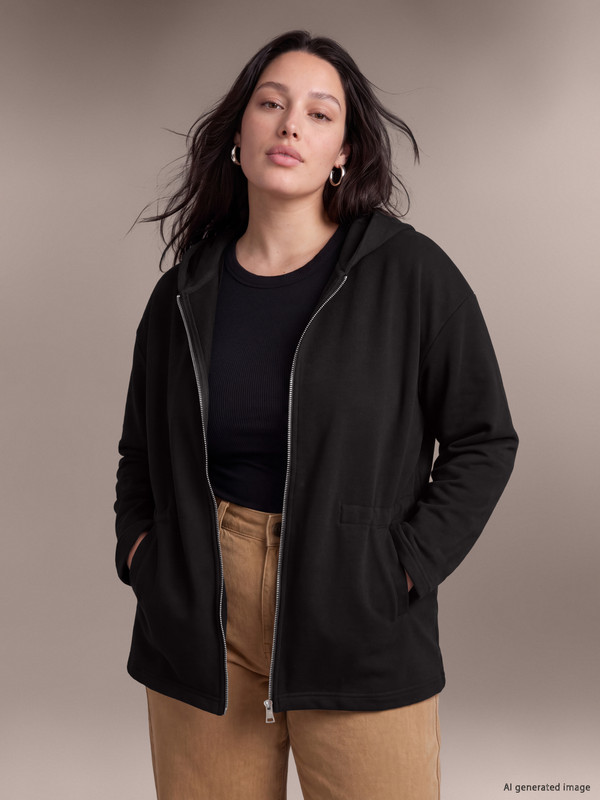 LCW Curve Büyük Beden Kadın Fermuarlı Sweatshirt