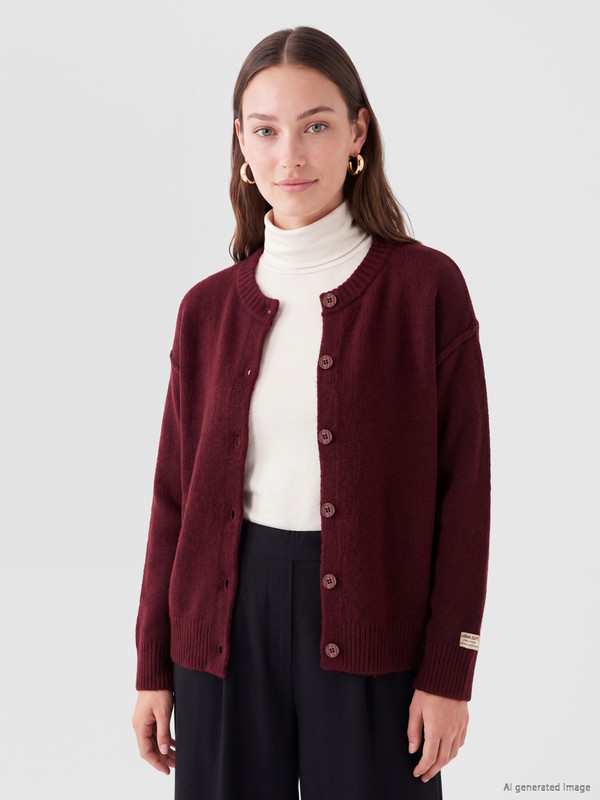 LCW Modest Crew Neck Women's Knitwear Cardigan