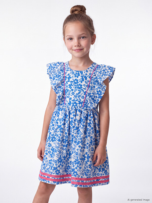 LCW Kids Rochie Florală cu Volănașe pentru Fete