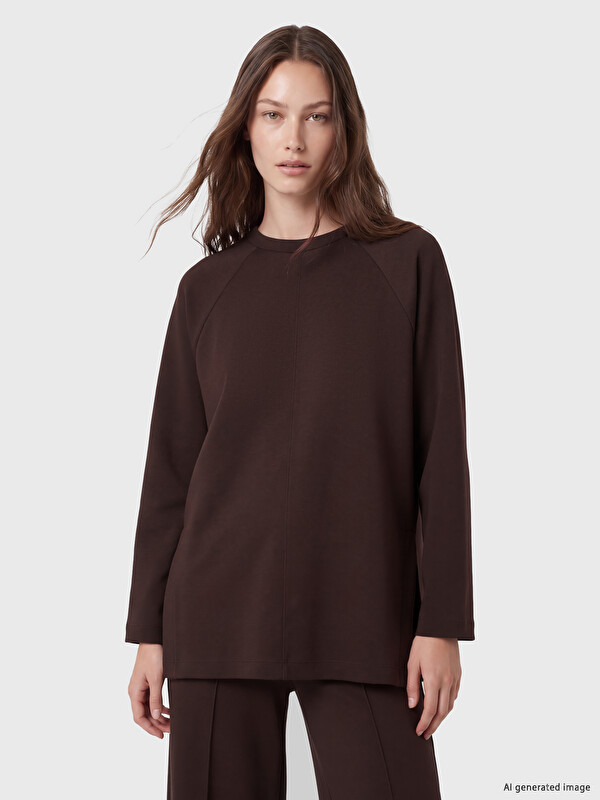 LCW Modest Soft Touch Oversize Kadın Sweatshirt Tunik