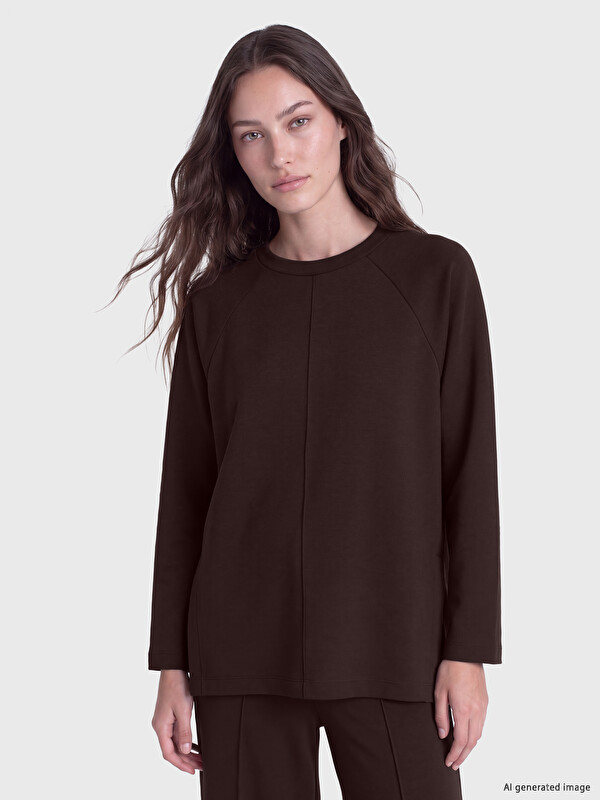 LCW Modest Soft Touch Oversize Kadın Sweatshirt Tunik