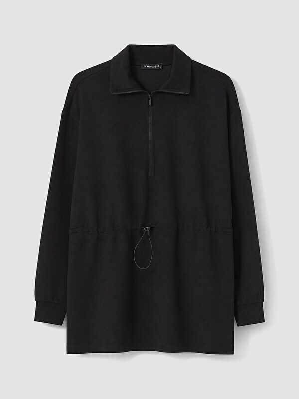 LCW Modest Woman Black Sweatshirt Tunic
