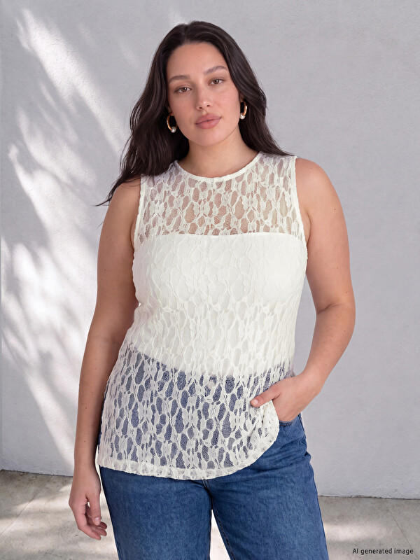 LCW Curve Žena Ekru Bluza