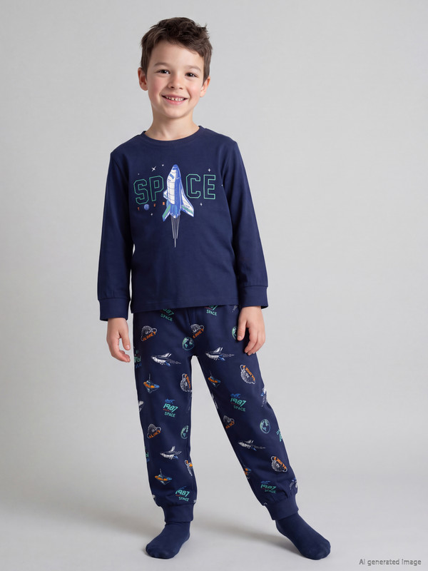 LCW Kids Baskılı Erkek Çocuk Pijama Takımı