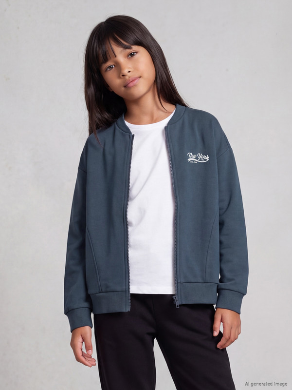 LCW Kids Kız Çocuk Soft Touch Fermuarlı Sweatshirt